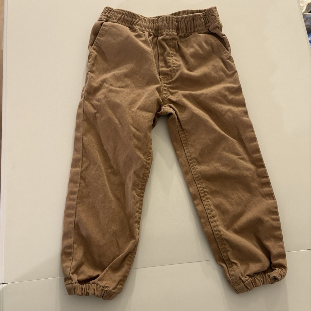 Tommy Hilfiger Kids Pants 3T Camel Tan Pull On Elastic Waistband 100% Cotton